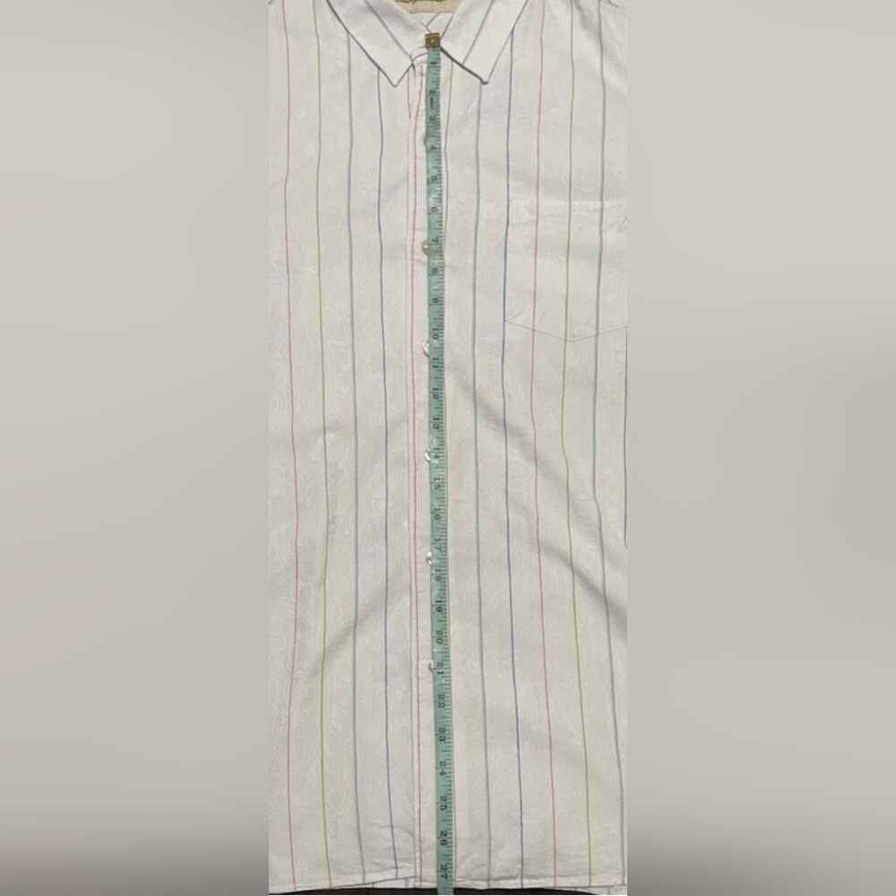 Tommy Bahama Men's Dress Shirt Cotton Silk Blend White Colored Stripes XXL EUC! - Picture 9 of 9
